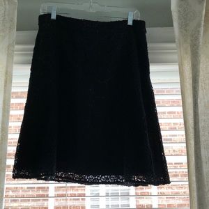 Kate Spade bloom flower lace skirt - black